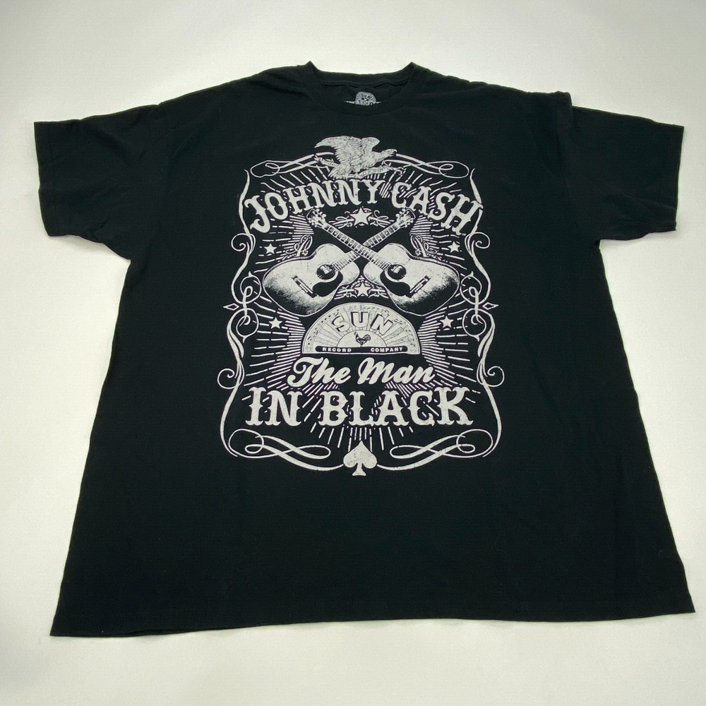Sun Record Company Johnny Cash “Man In Black” Black T-Shirt Size XL